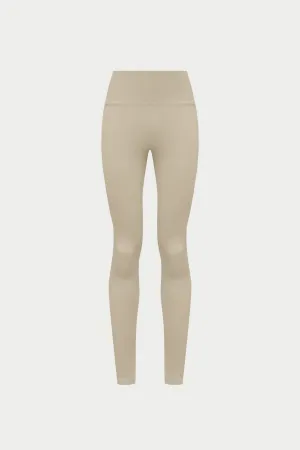 EMBLEM STRETCH SCULPTING LEGGINGS - BEIGE