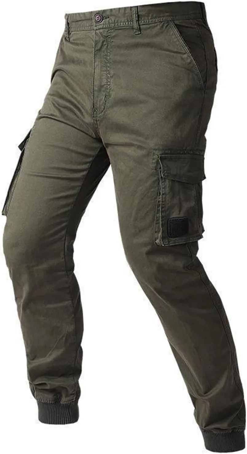 Mens Sweatpants Joggers Elastic Cuff Waterproof Baggy Sweat Pants Classic Work Pants Relaxed Fit Straight Leg Tousers