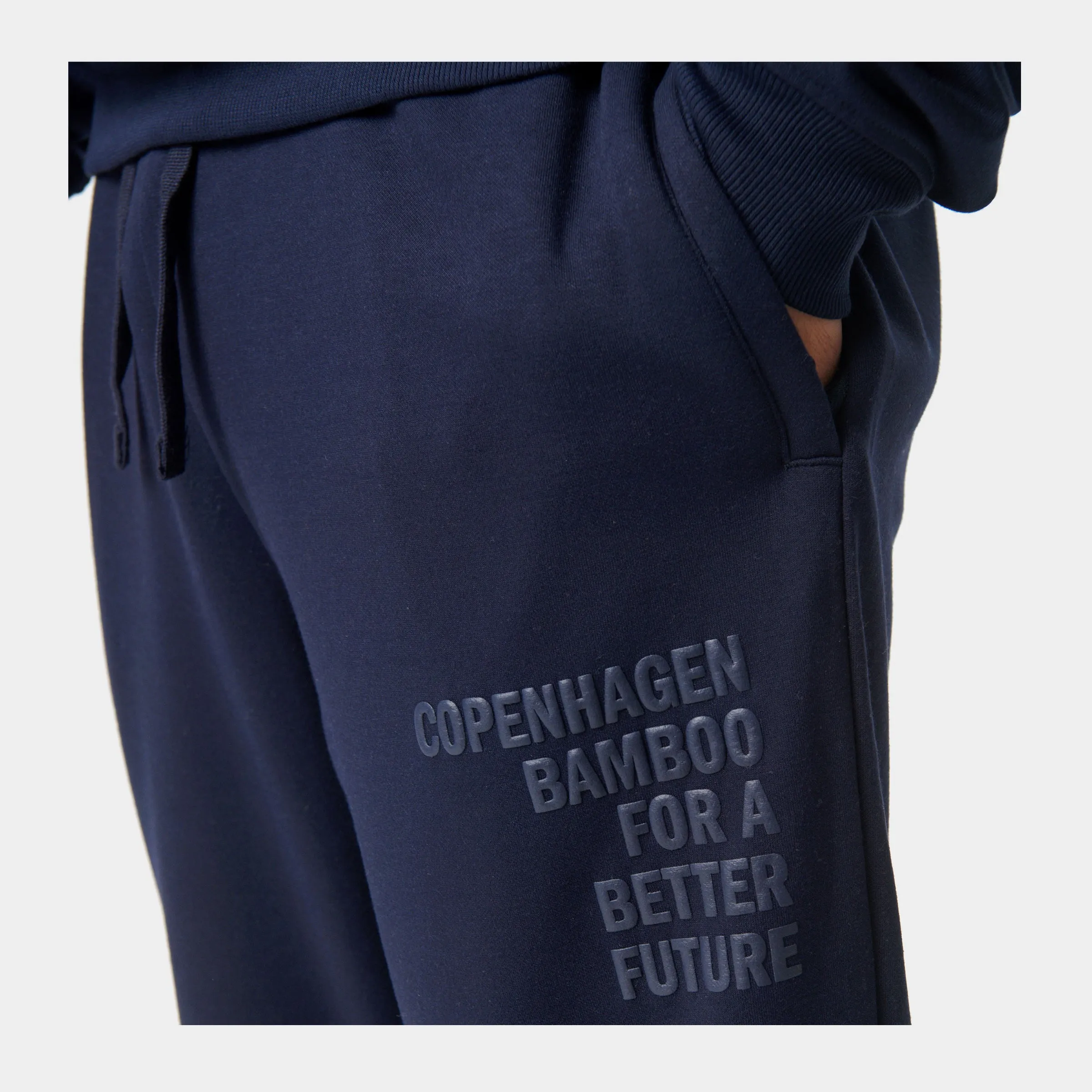 Navy bambus sweatpants med logo