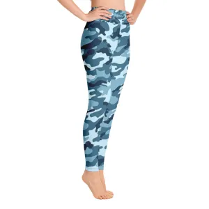 'Navy Camo' full-length yoga leggings
