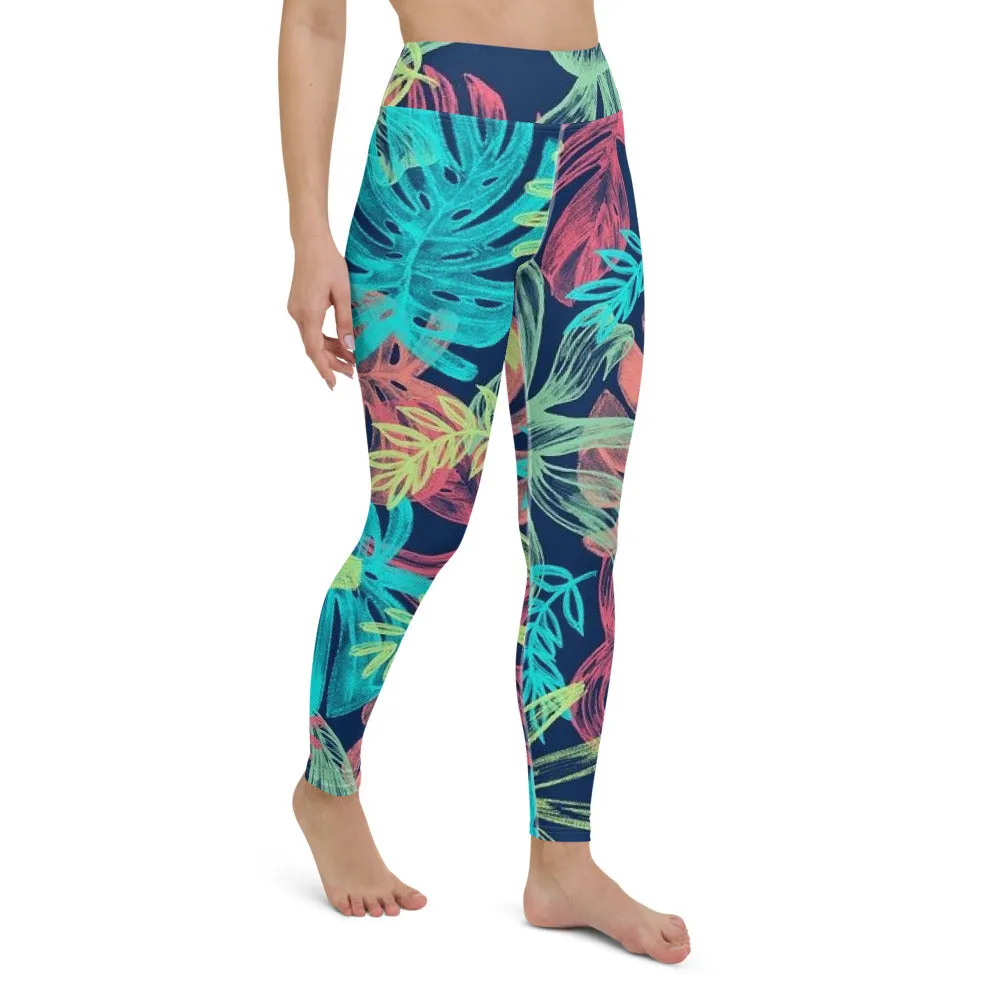 'Neotropical' full-length yoga leggings