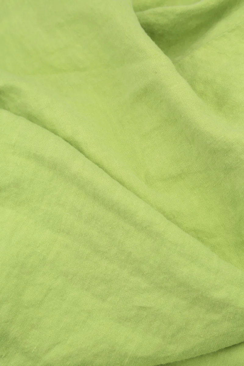 Tapered Lime Linen Trousers